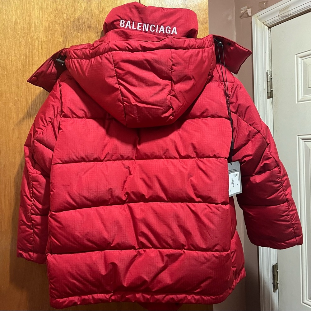 Balenciaga red women’s puffer